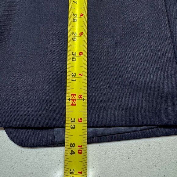 Chaps Blazer Men 44L Blue Wool Suit Jacket Business Casual Wedding Gold Buttons - Picture 12 of 15